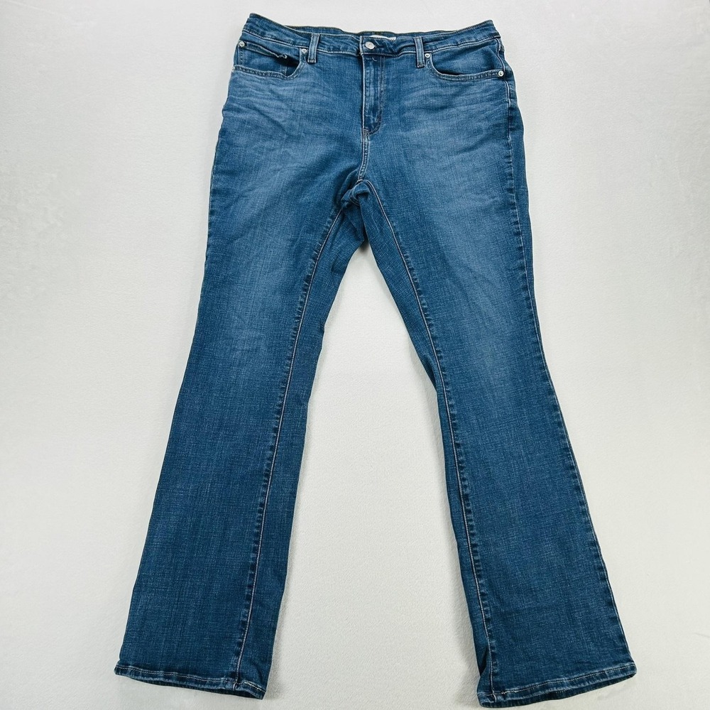 Levi's 725 High Rise Bootcut Jeans Womens W34 L34 Blue Stretch Denim Medium Wash